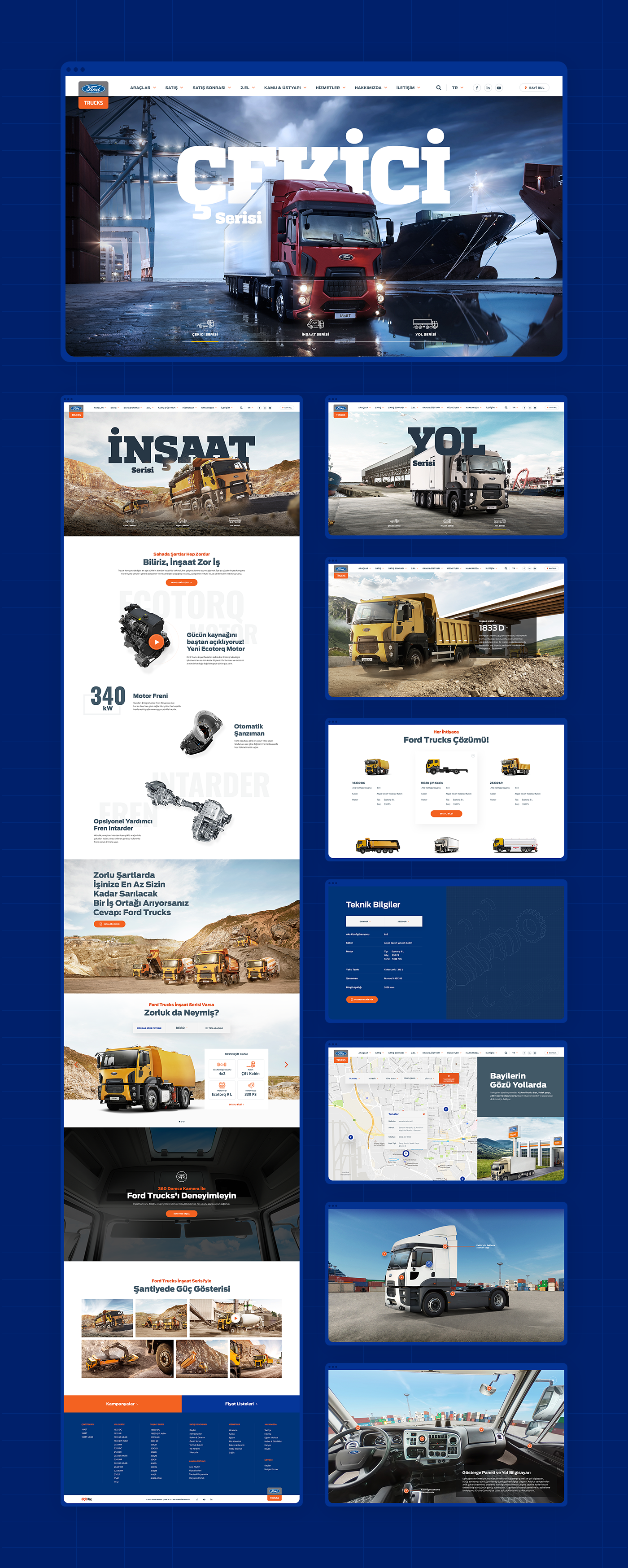 Ford ux Interface Web Design  interactive design uı mobıle Truck Layout
