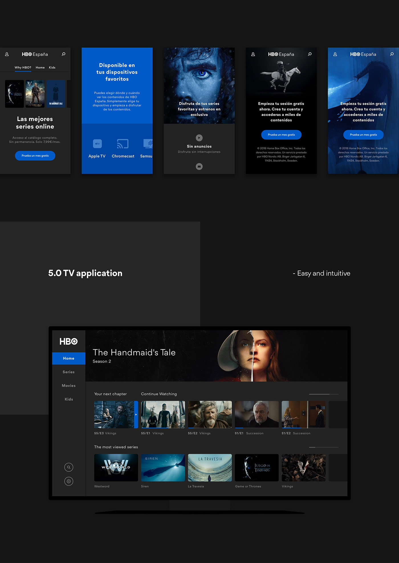 hbo concept brand interaction redesign tv app Rebrand Web RESTYLING