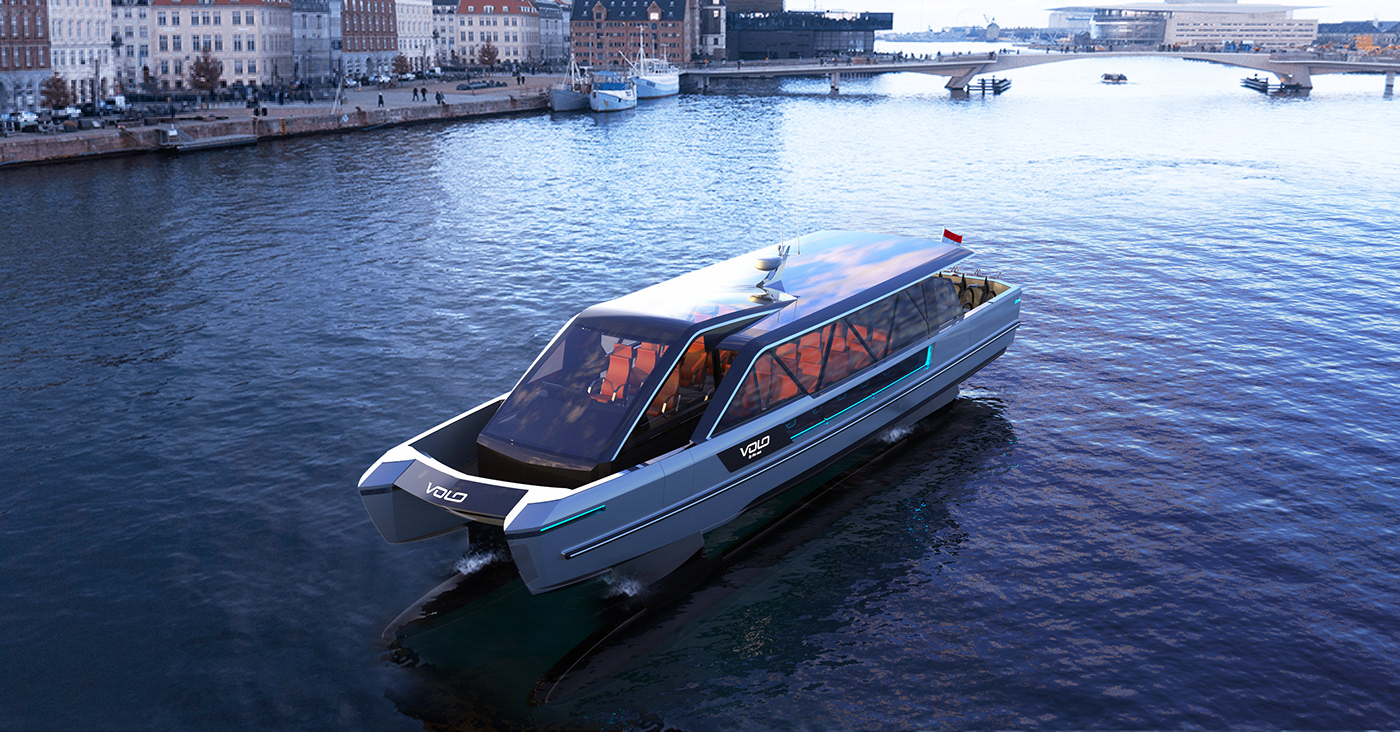 eco electric electric boats Envronment recycling shuttle taxi boat Volo waste yacht