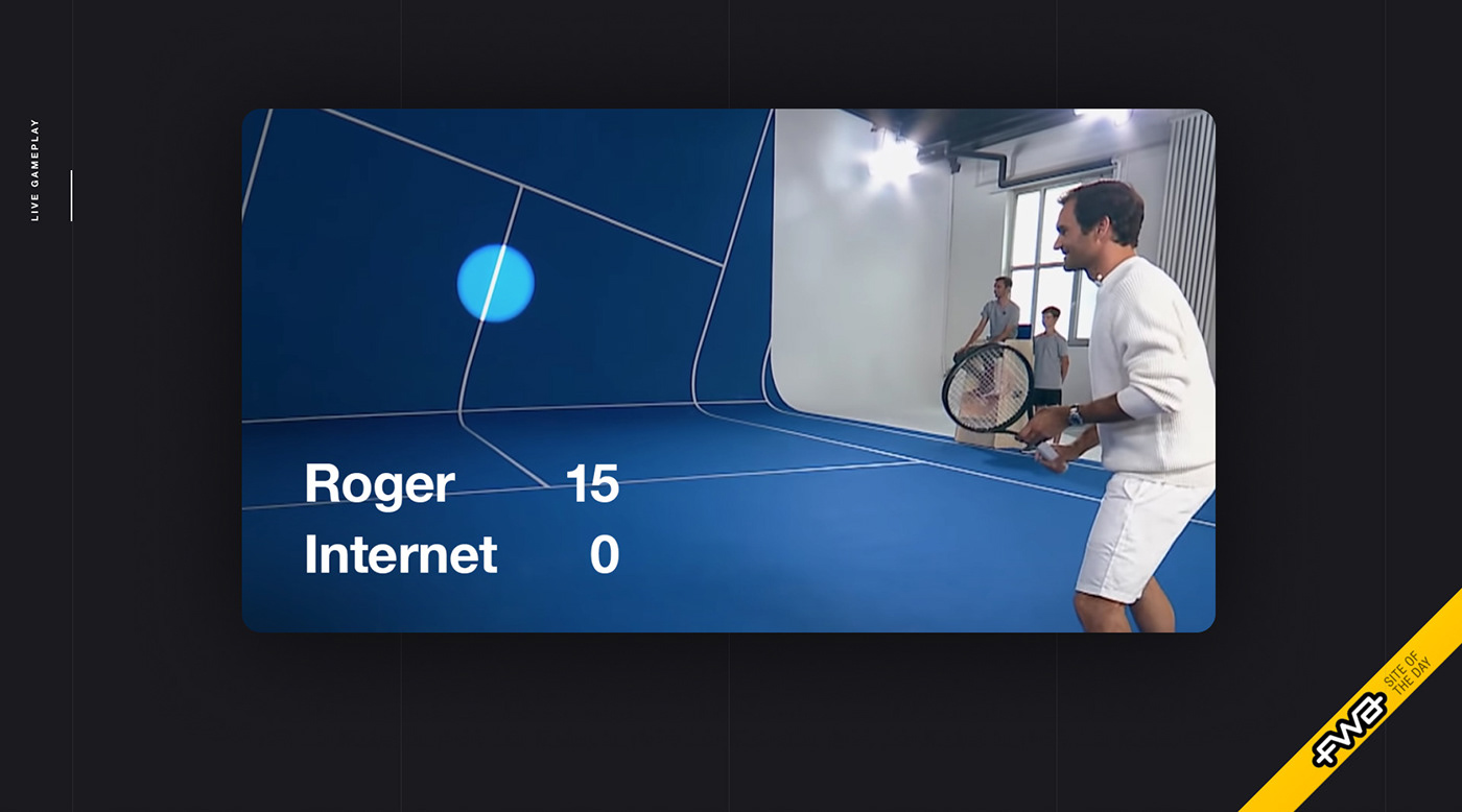 FWA gameplay live live interaction On running roger federer sneakers tennis helvetica swiss