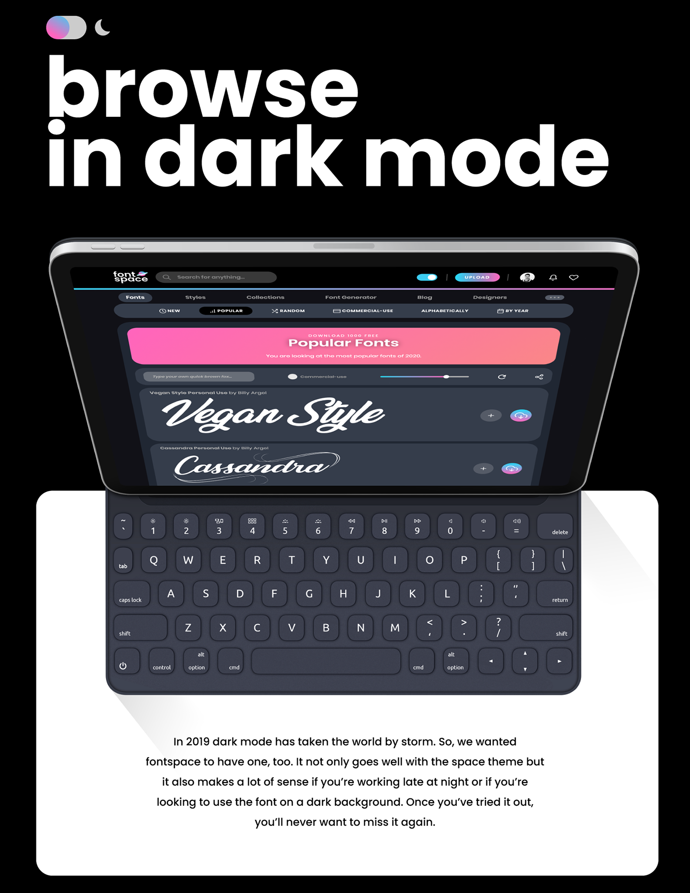 fonts fontspace free rebranding redesign browse collections dark mode branding  ui design