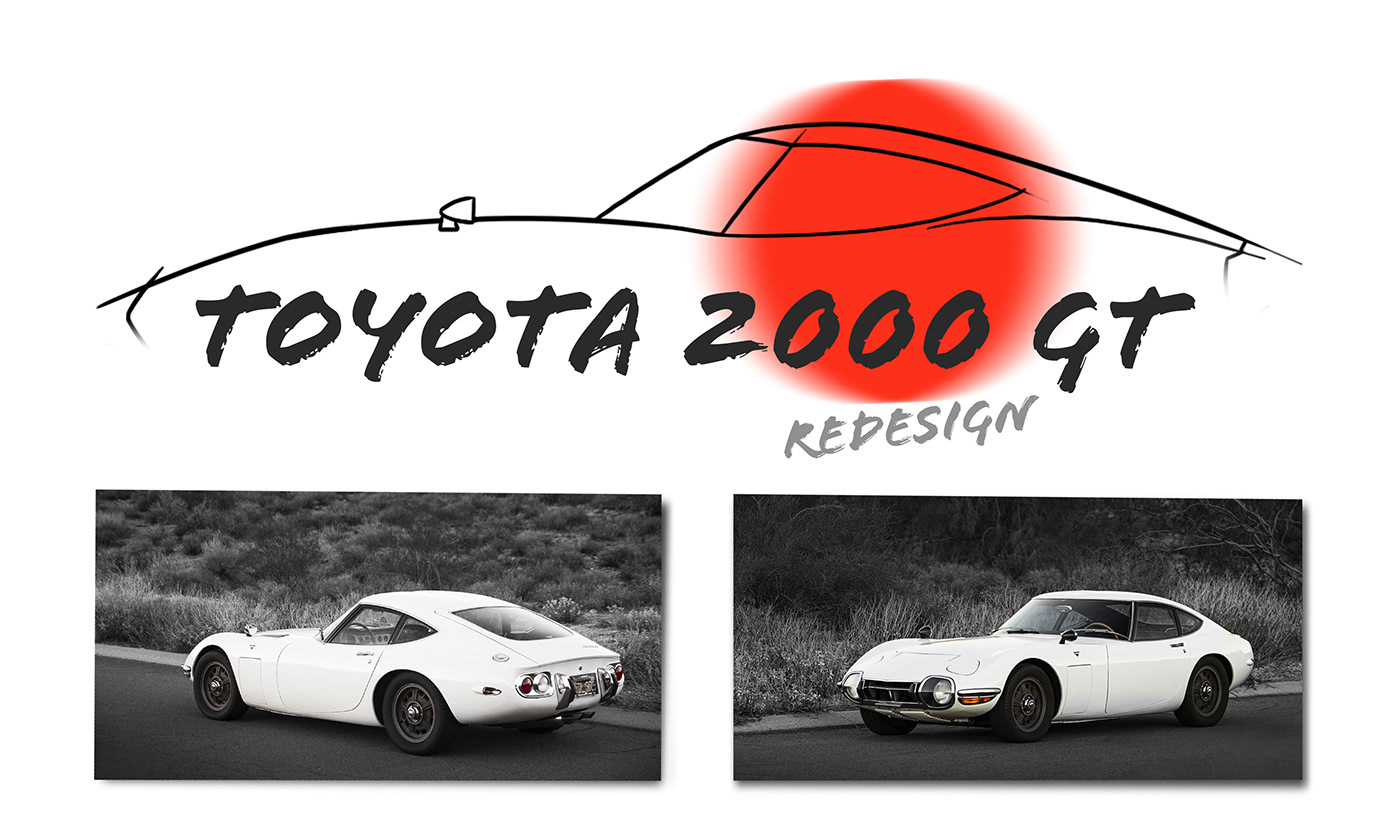 toyota Transportation Design cardesign Automotive design sportscars photoshop japan autodesk maya 2000gt redesign