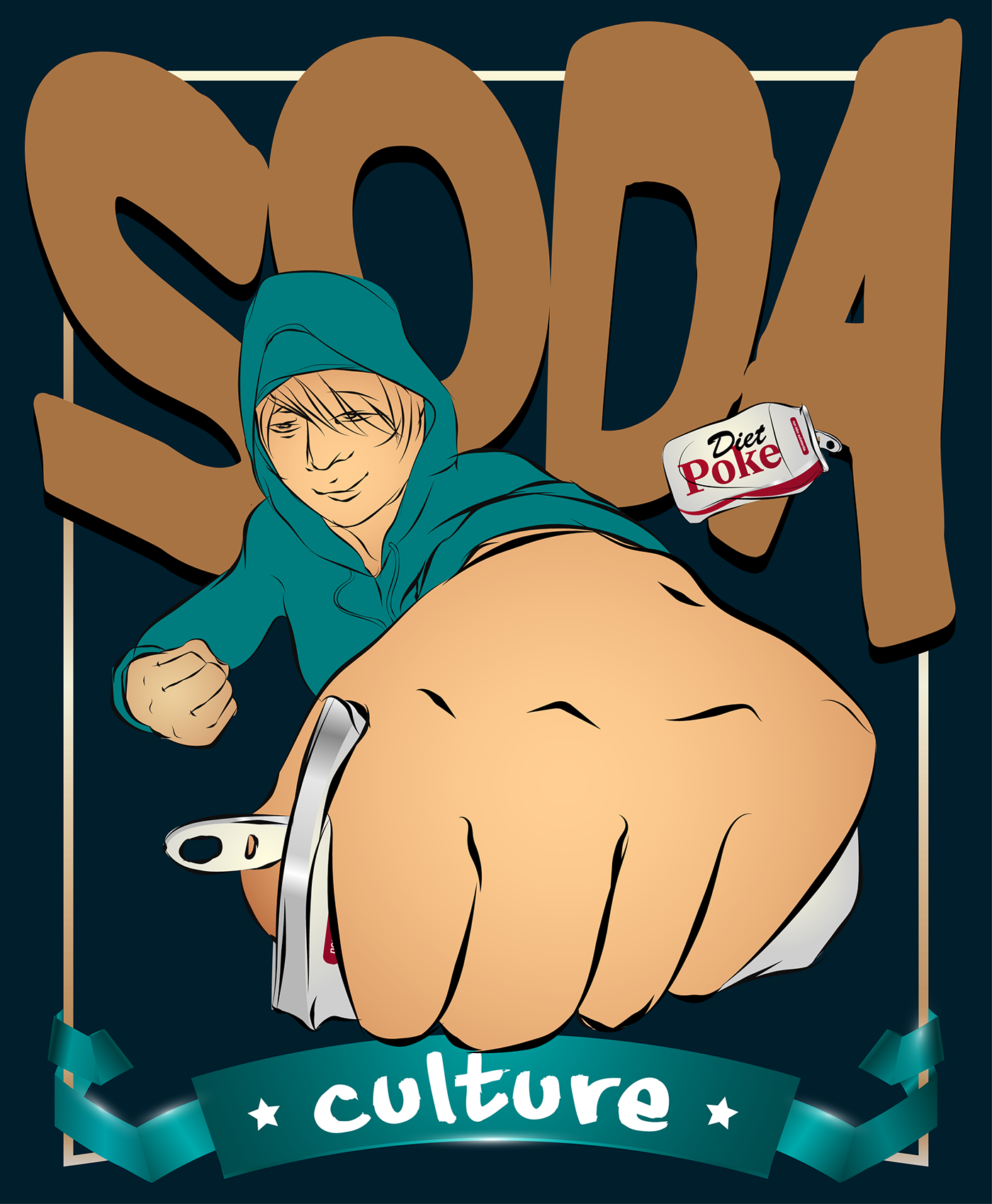 poster soda ILLUSTRATION  Character pos Ter ABC def GHI Urban