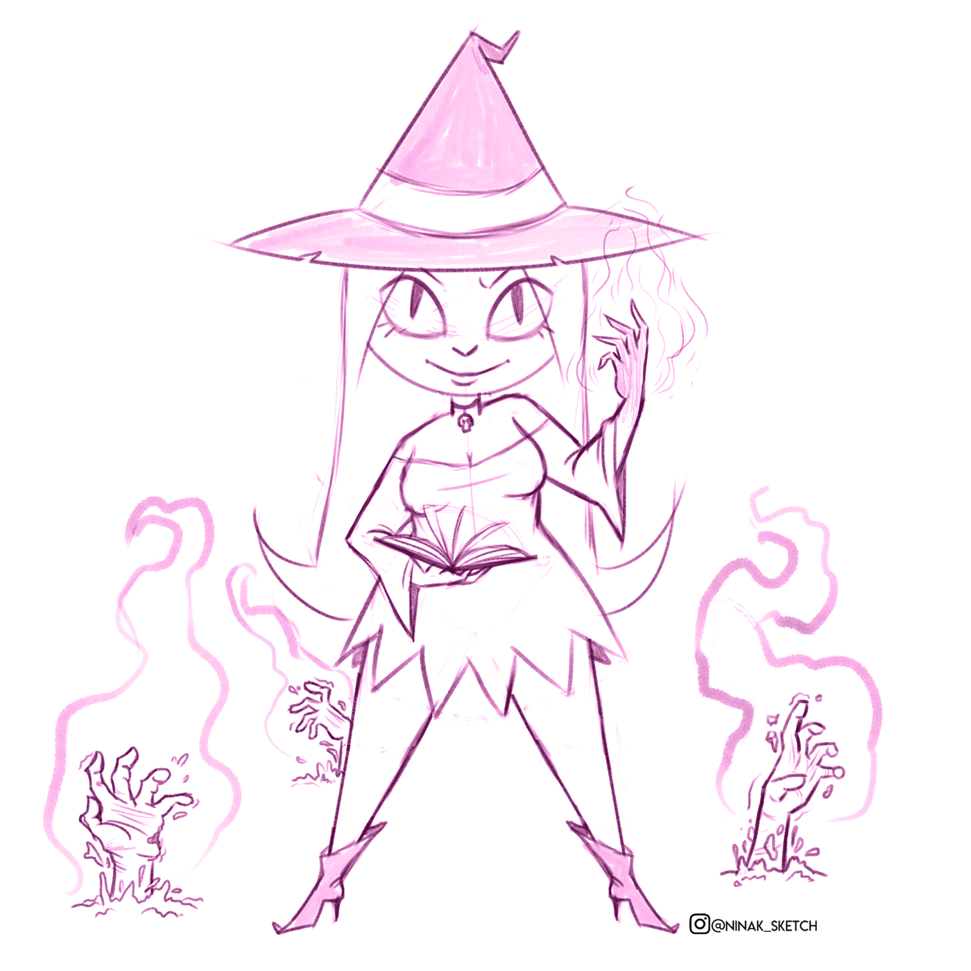 Witches inktober sketches Character design 