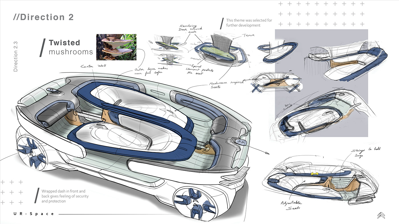 car interiors Interaction design  interior design  exterior design 3D automotive   car design citroen Render sketch