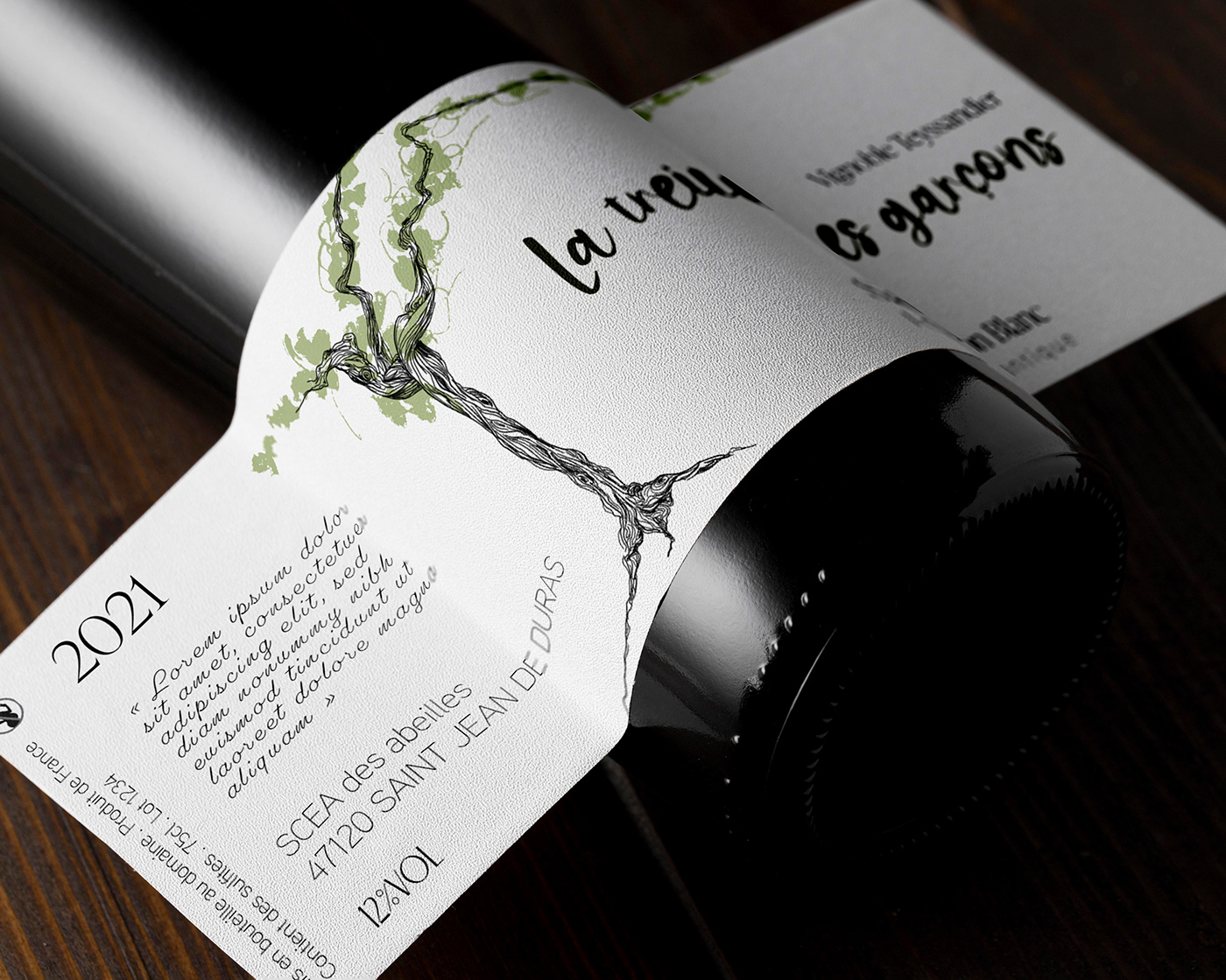 bottle Etiquette de vin étiquettes label design Packaging wine wine label