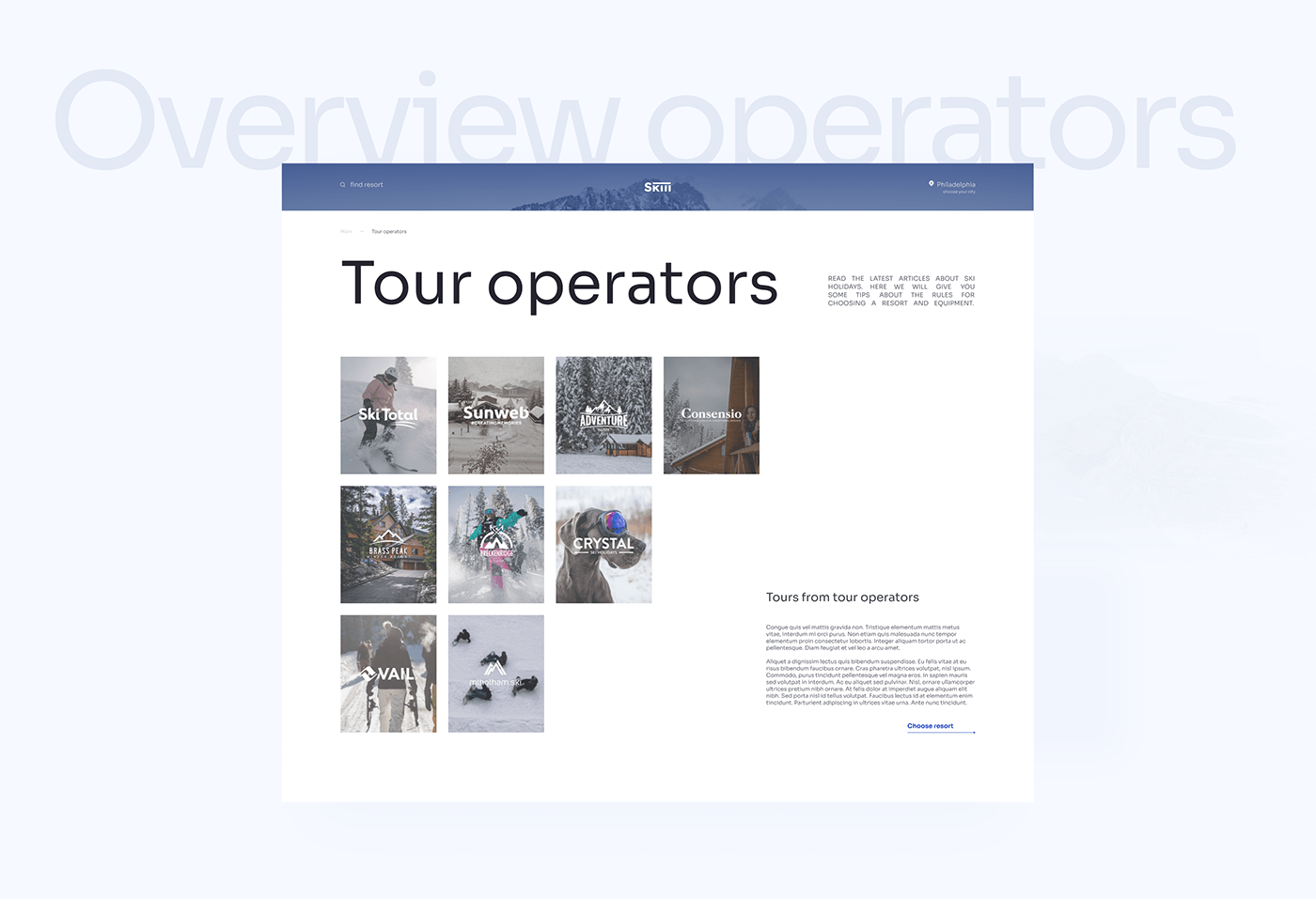Figma mountain skiing Travel UI UI/UX user interface Webdesign Website winter