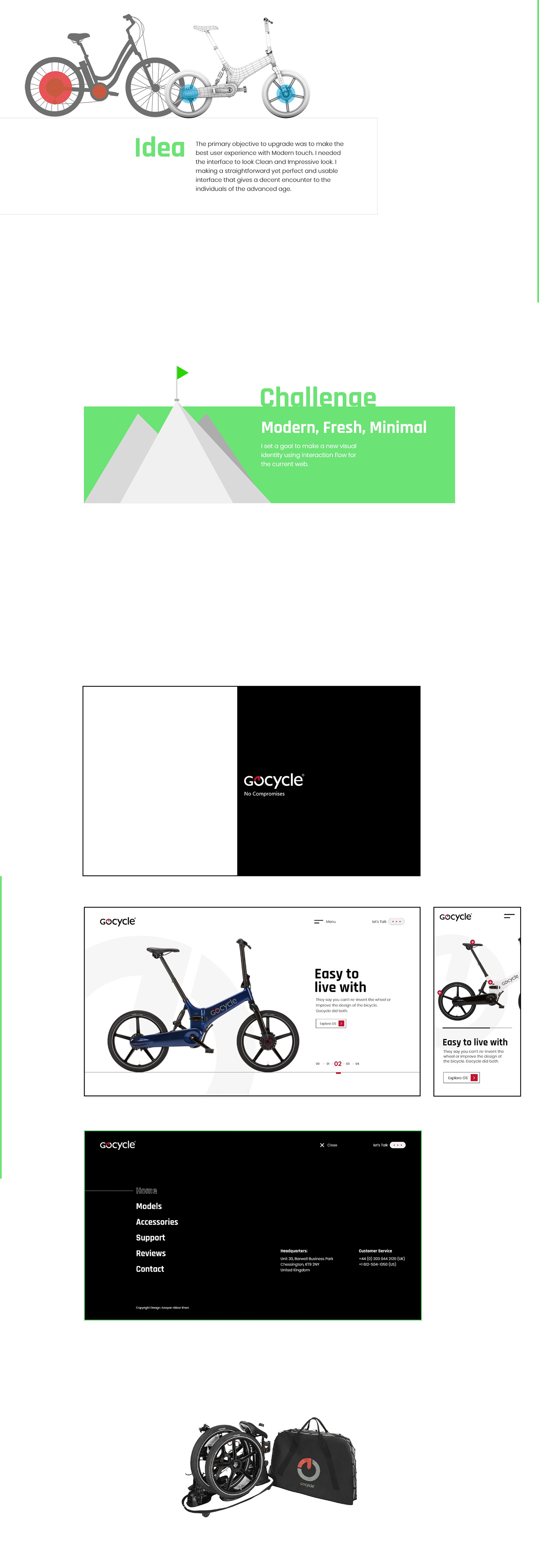 animation  branding  digital design Ebike electronic bike gocycle inspirational minimal motion UI/UX
