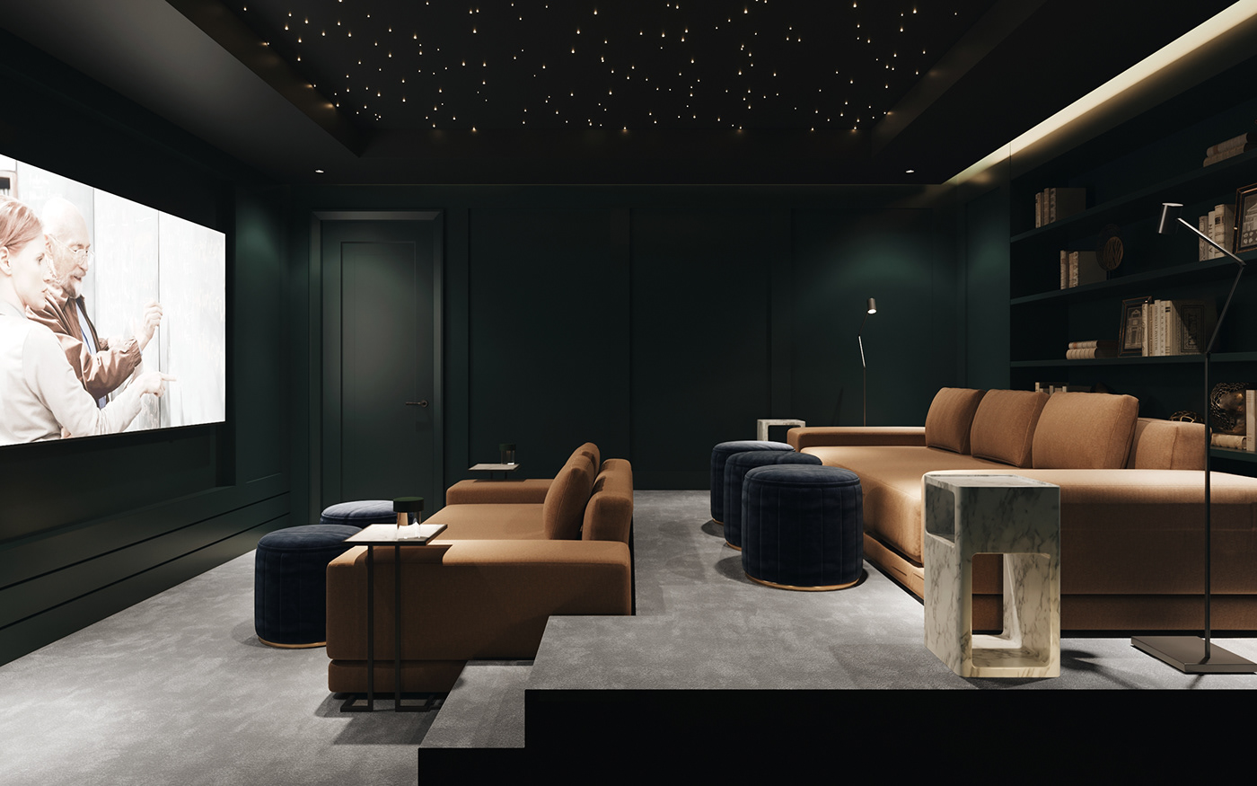 3D 3ds max CGI corona design Home CINEMA interior design  modern Render visualization