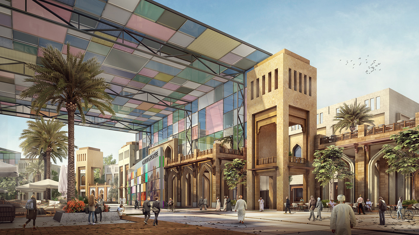 archviz cafe CGI commercial modern restaurant Shops souq traditional visualizations