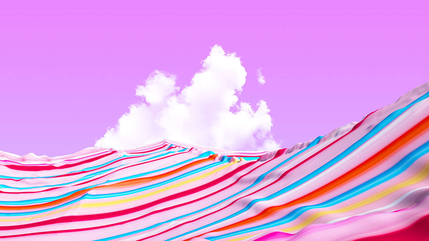 luscious wallpaper clouds dream ILLUSTRATION  Landscape pastel abstract adobe Behance