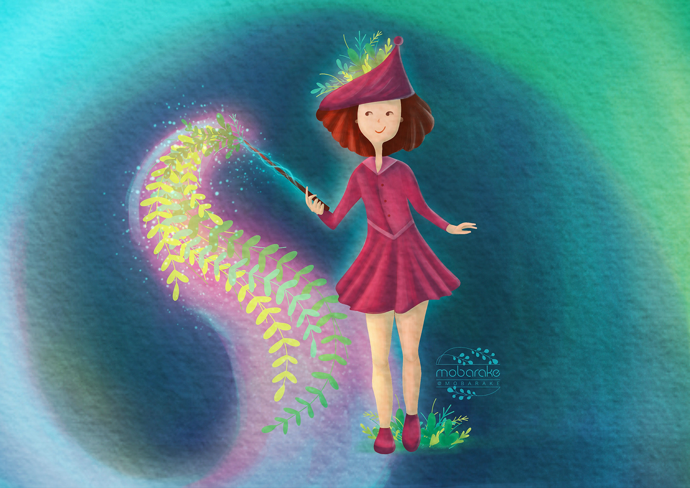 aurora floral girl witch wizard
