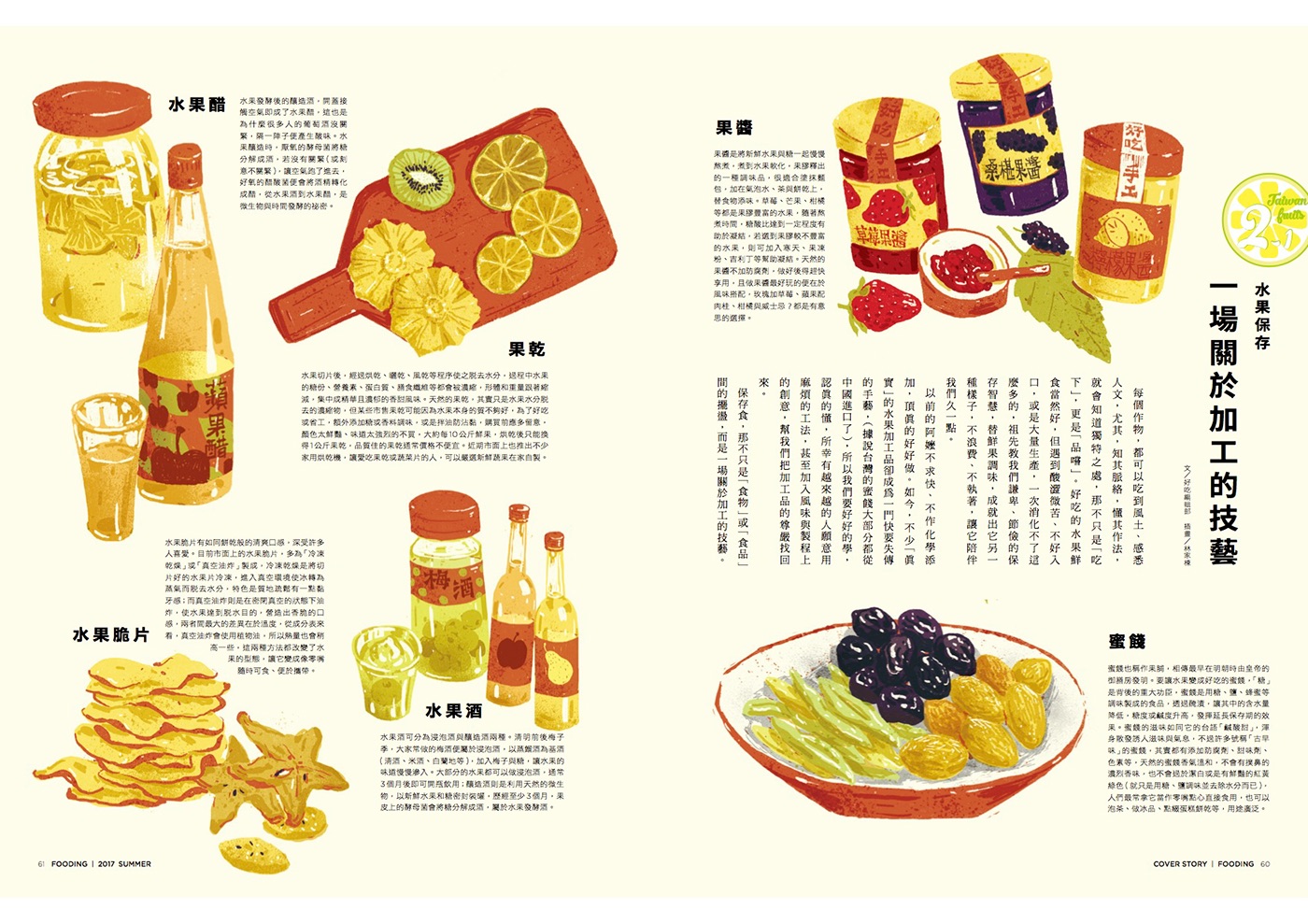 Fruit products ILLUSTRATION  Jia Dong Lin FRUIT WINE jam