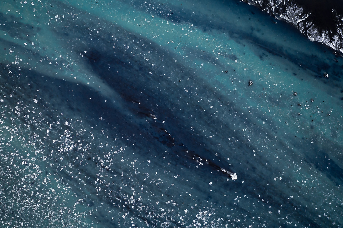 abstract Aerial drone ice iceland river snow texture video water