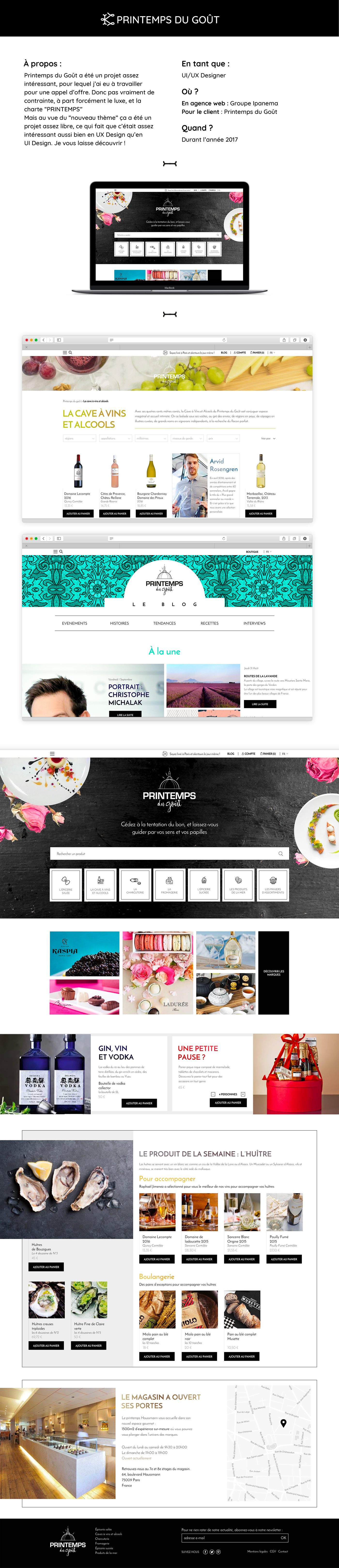 printemps luxe epicerie Ecommerce uidesign uxdesign Web design Website