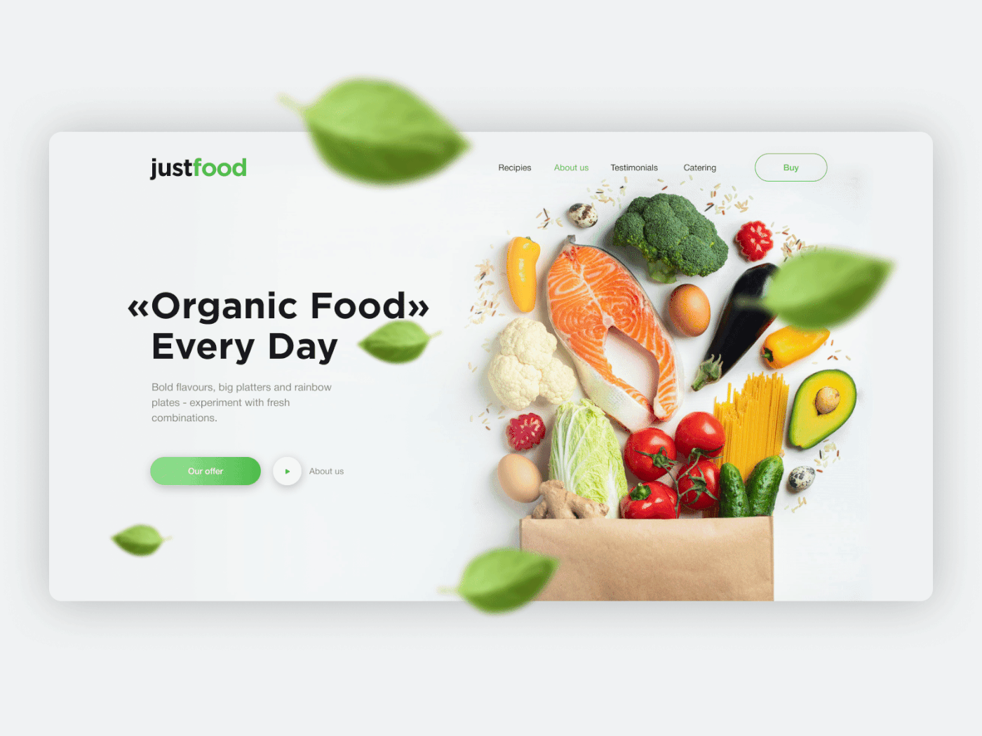 Food  organic green fresh Web Design  UI landing ux mobile