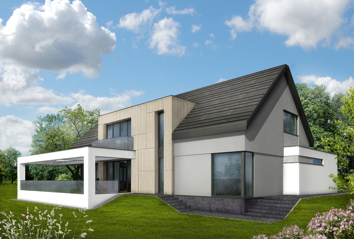 house 3D Private architecture modern Landscape graphic image