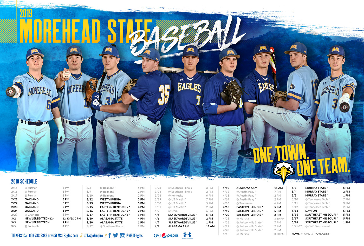 baseball softball eagles morehead state University poster schedule banner