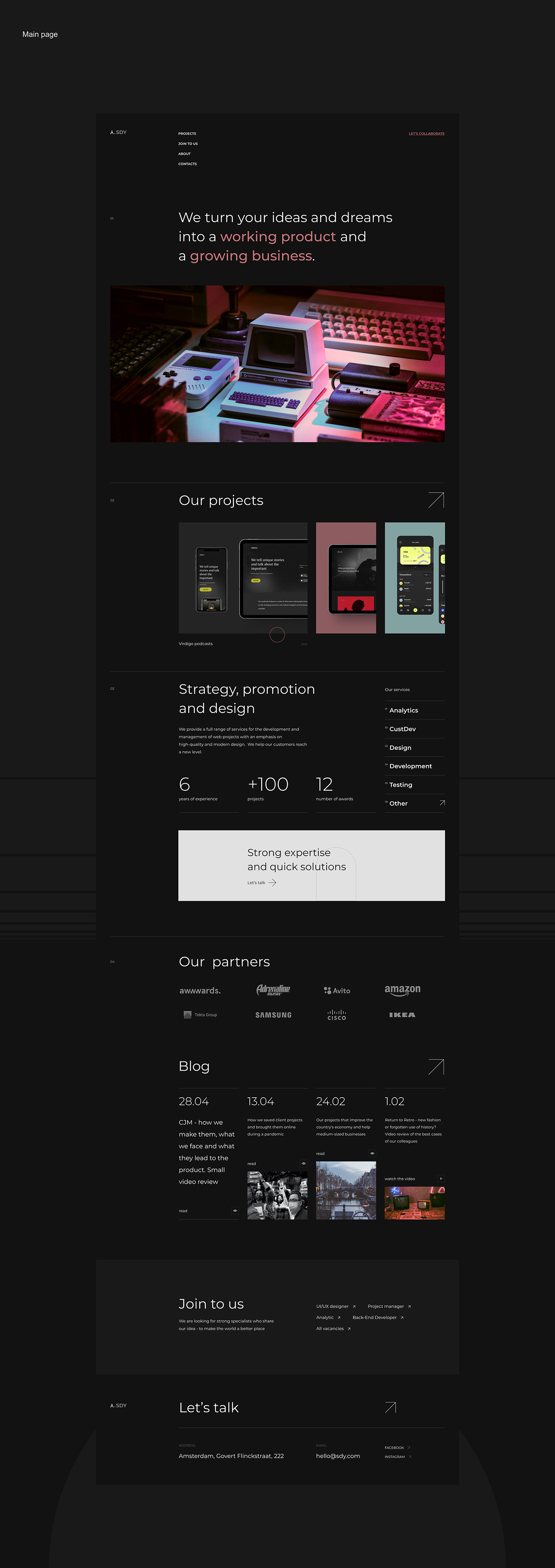 black digital Experience grid mobiledesign pinkcolor Responsive ux Website