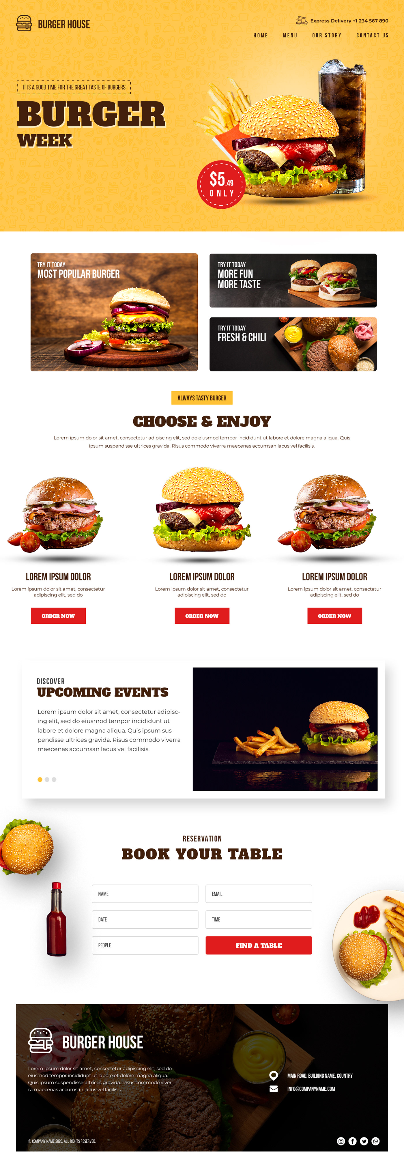 design download Fast food fastfood Food Website free photoshop psd psd template Website