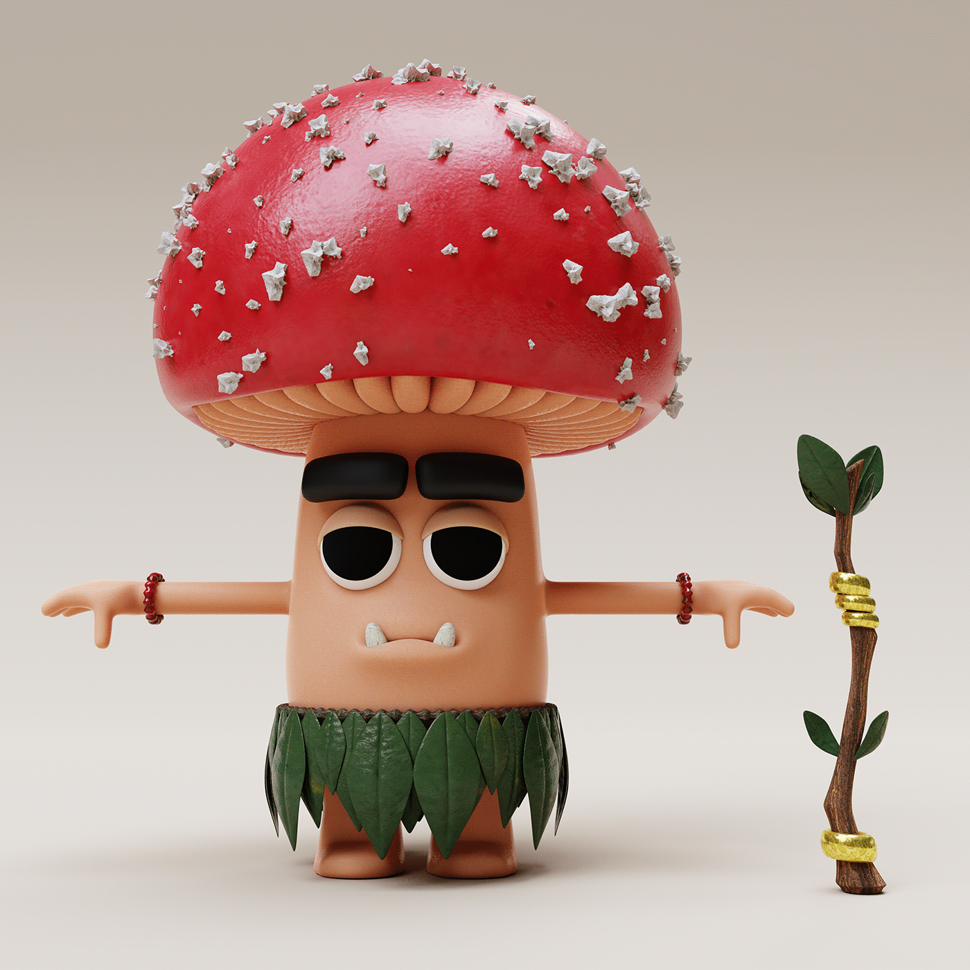 blender Substance Painter 3D Character mushroom cartoon