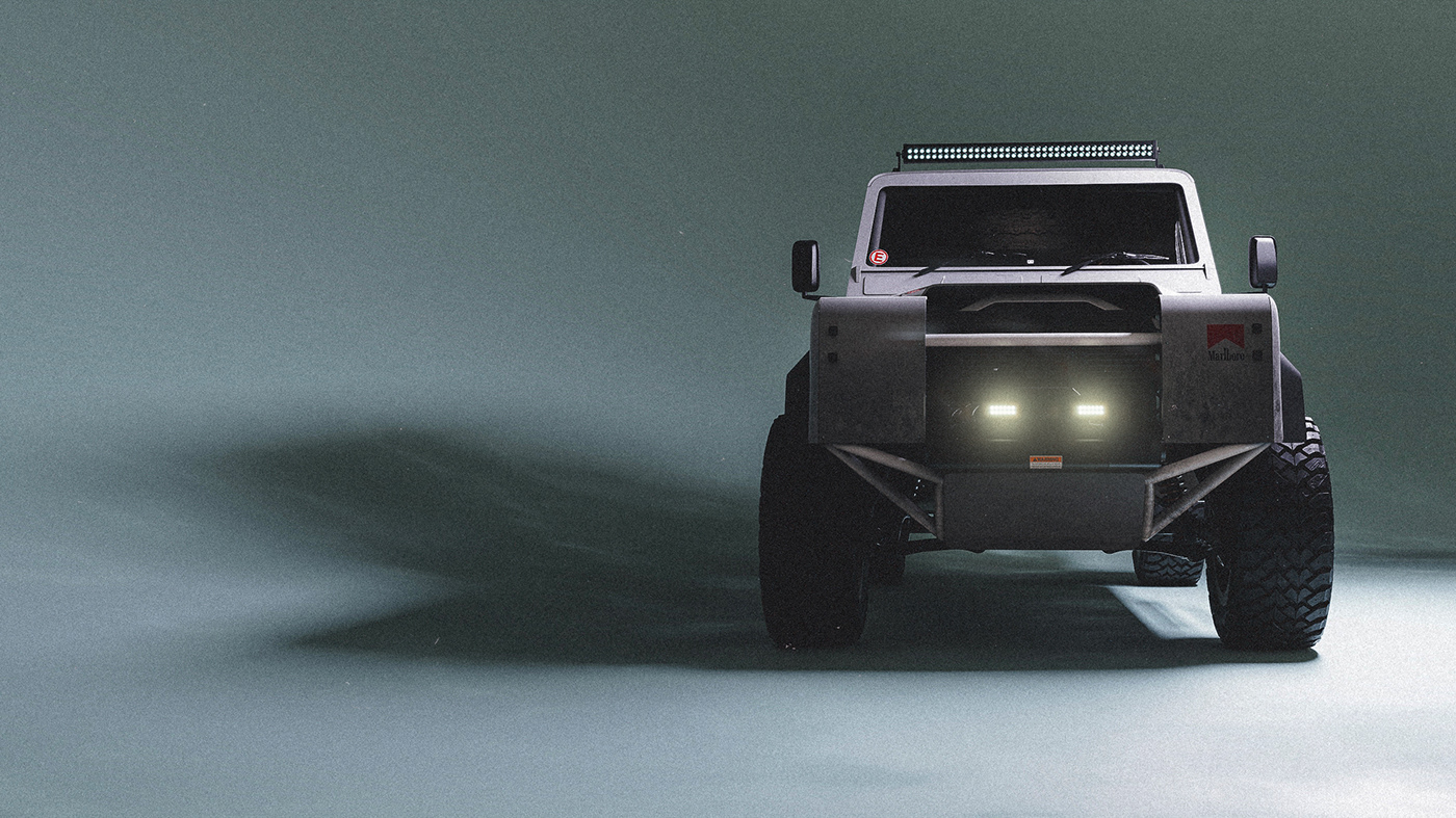 baja blender CGI defender keyshot Land Rover rally Transportation Design marlboro