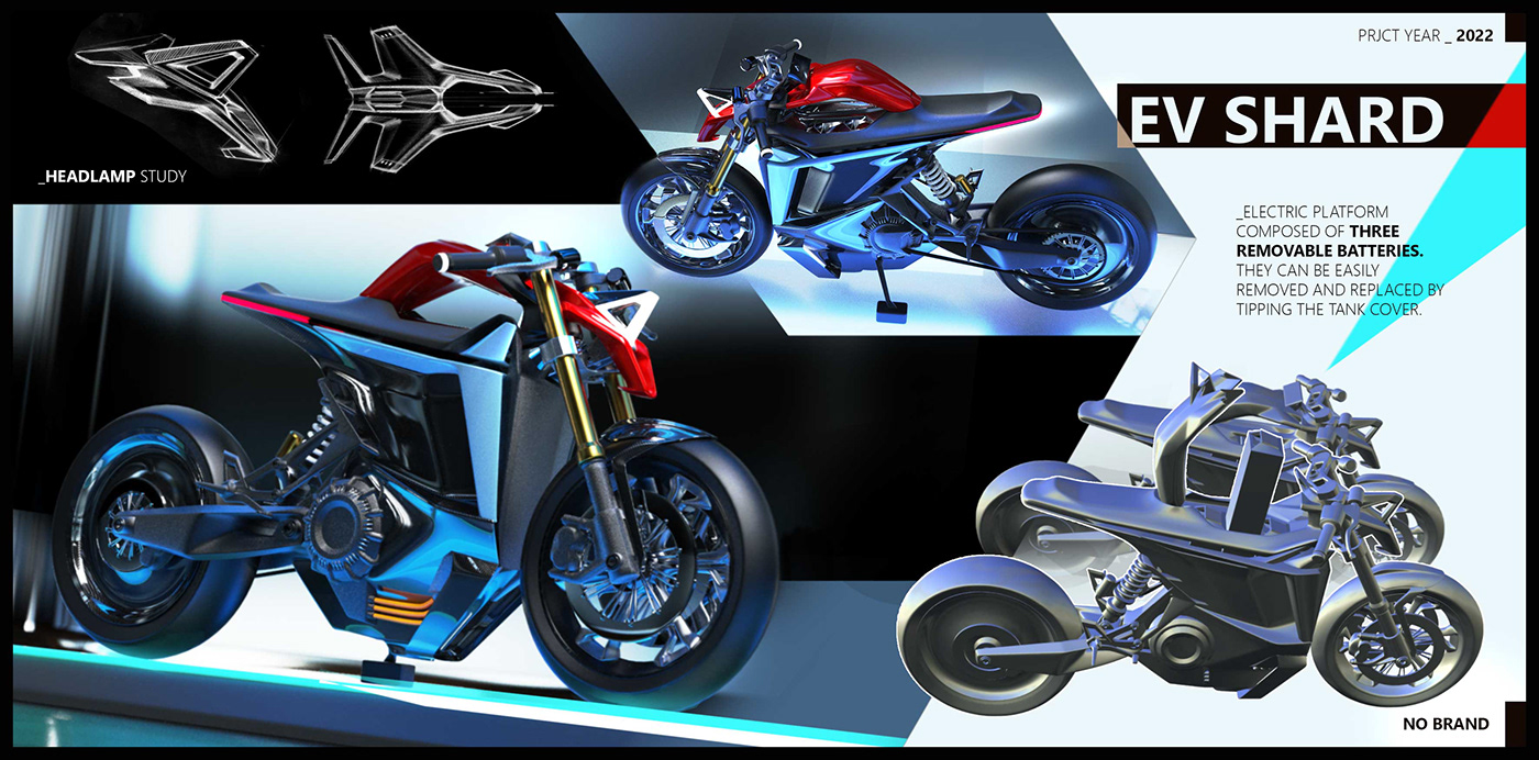 bike design motorcycle transportation Automotive design concept sketch 3D gravity sketch rendering VR art