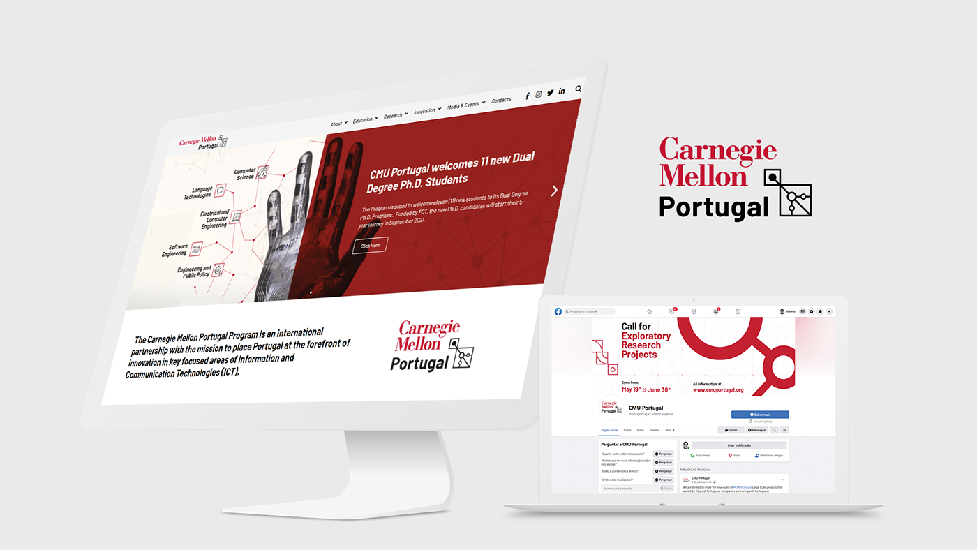 Carnegie Mellon Portugal CMU CMU PORTUGAL design facebook Redes Sociais social media University Website