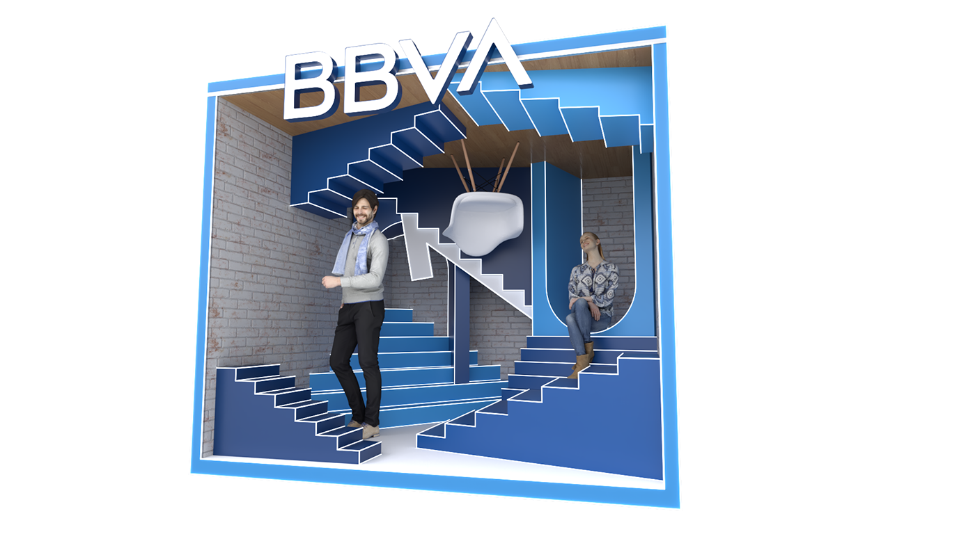 bbva Photo Opportunity interactive design interactive interaction photo booth Bank activation marketing   diseño industrial