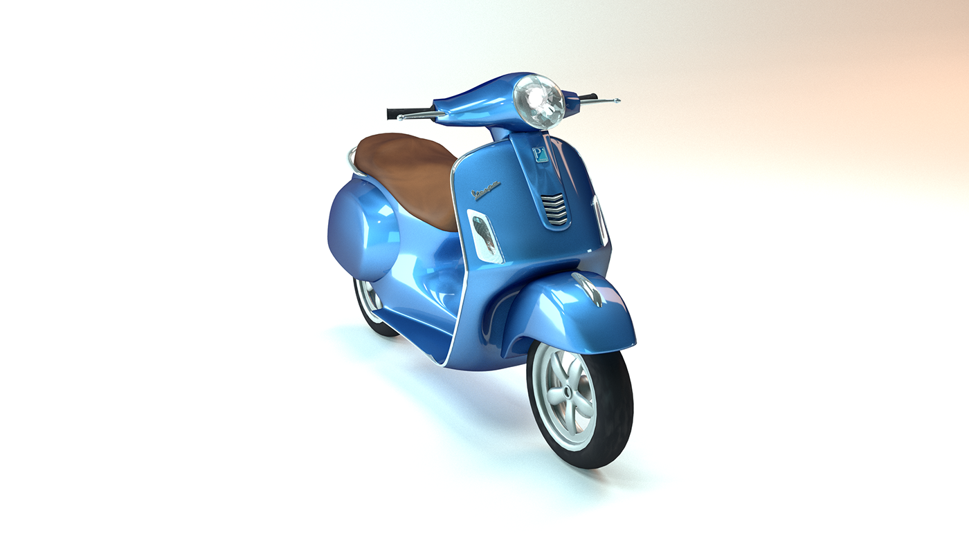 3D modeling vespa motorcycle moto blender