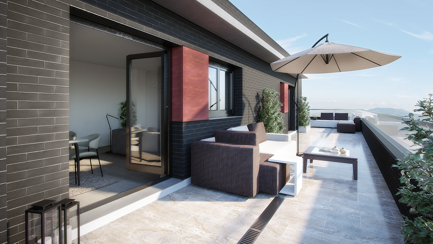 Render 3D archviz architecture exterior real estate residential