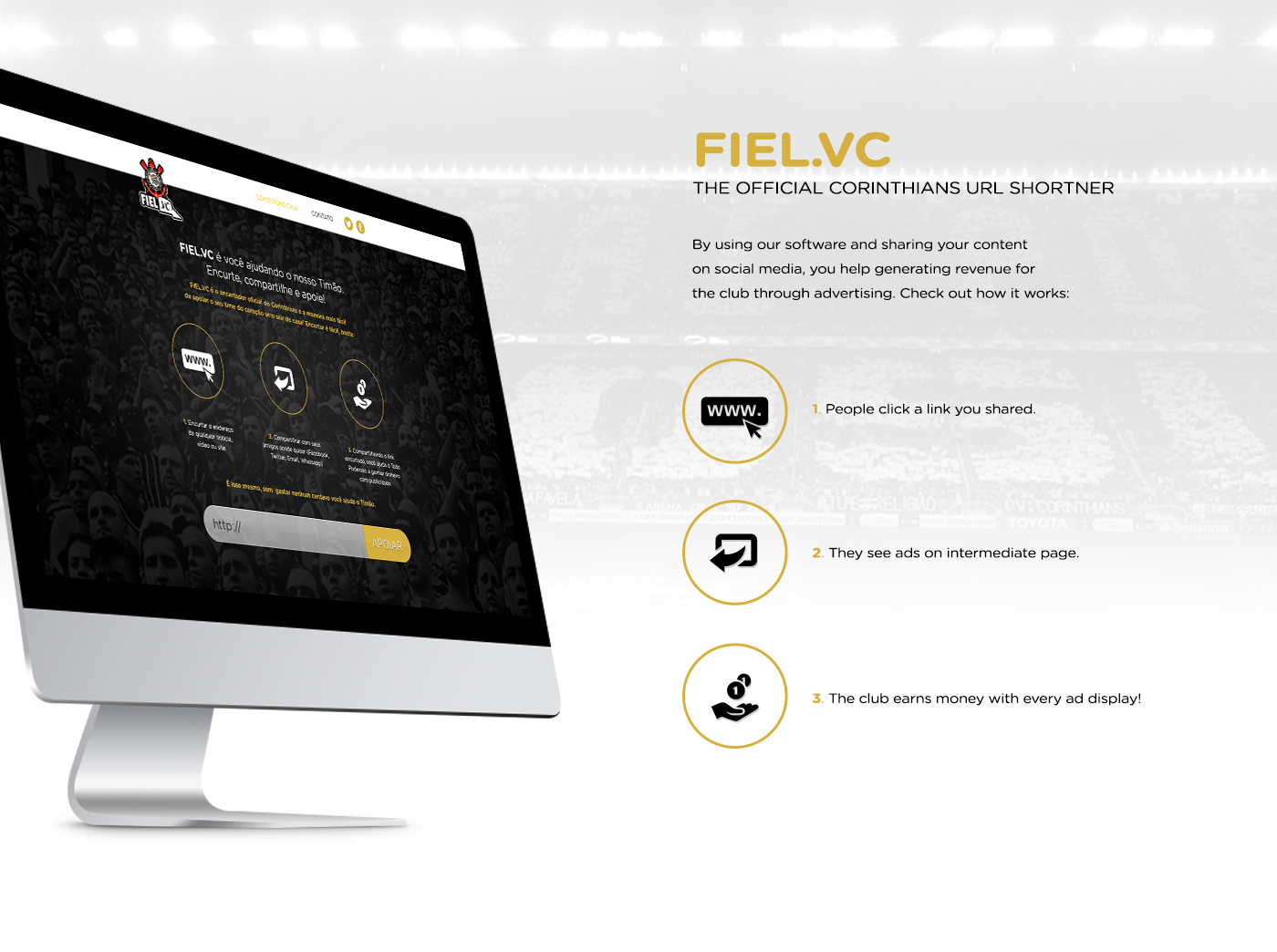 corinthians football soccer branding  Webdesign shortner Brazil UI Advertising  fiel