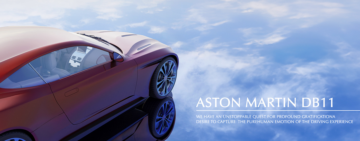 3D car aston martin design 3d car blender 3d modeling reflection red SKY