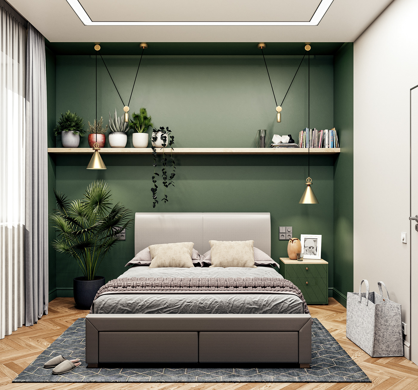 Green Modern Bedroom