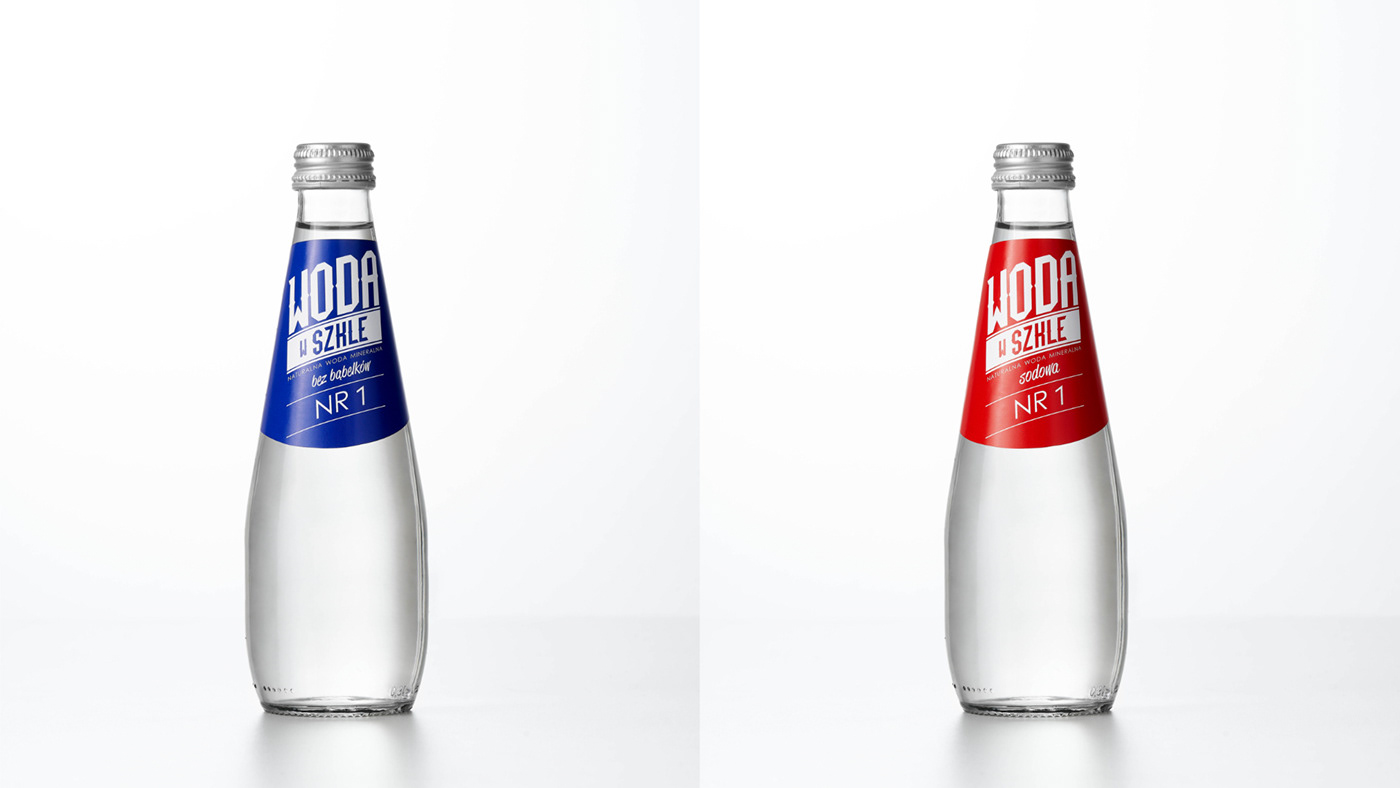 water Packaging duo red blue glass simple redesign woda