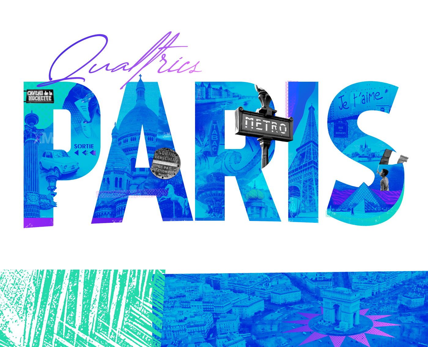 Mural collage Paris france design environmental design typography   graphic design  texture environmental graphics