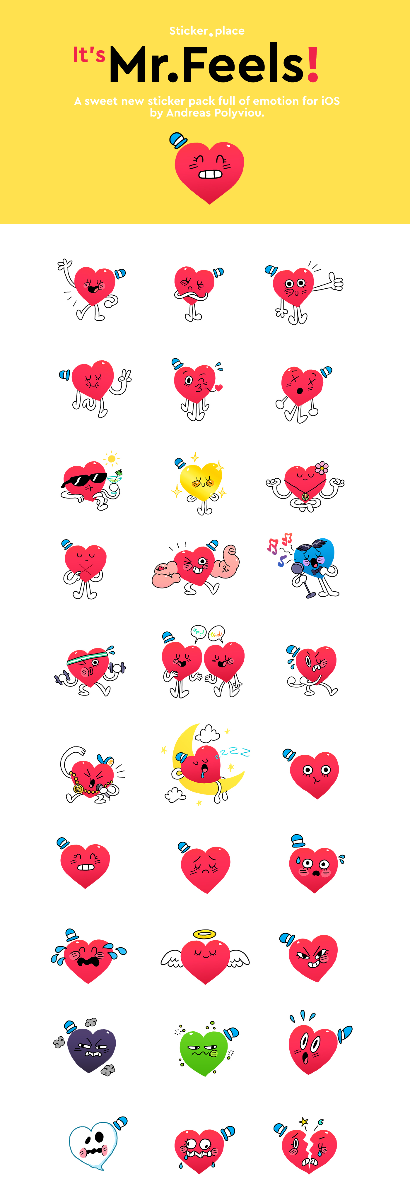 sticker messenger feelings Drawing  funny cute simple heart sunnybones emojii