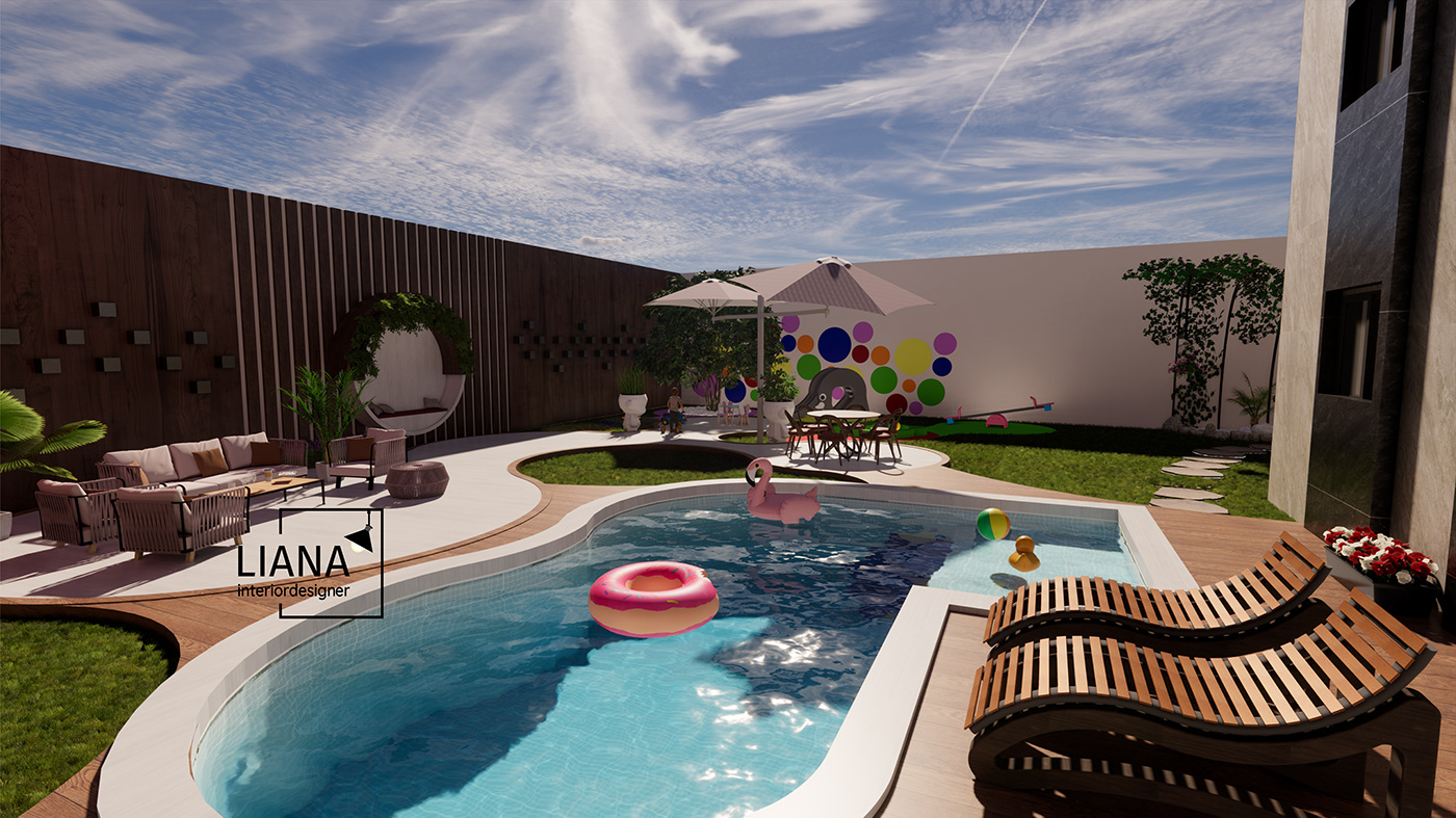 garden garden design gardening Landscape Landscape Architecture  Landscape Design landscapes modern Render swimming pool