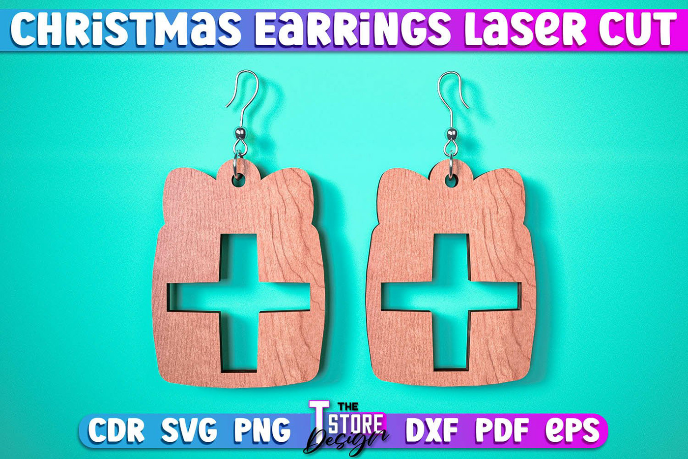 Christmas new year winter earings Fashion  moda accessories laser cut wood