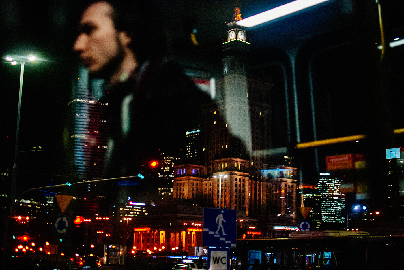 tram Street Nikon warsaw poland Window reflection cinematic commuting