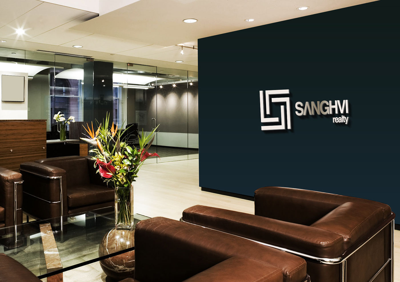 real estate developer construction logo identity brand New logo sanghvi