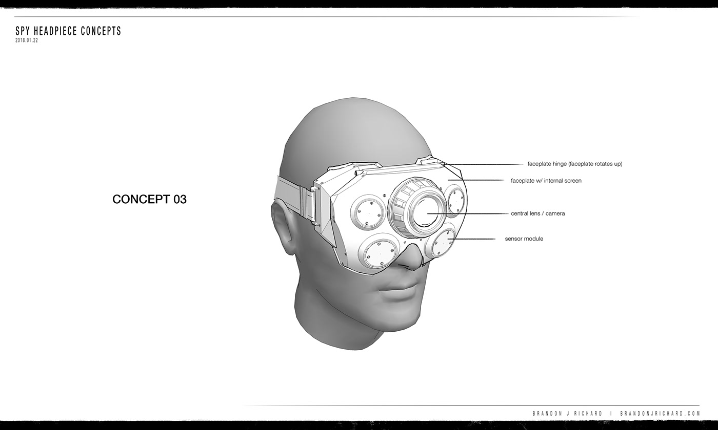 spy Character concept art concept design goggles holographic Display stealth metal gear solid asset