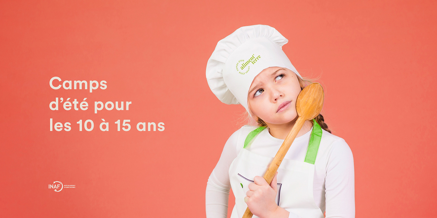 brand branding  child colorful cooking Food  healthy logo Quebec summer camps