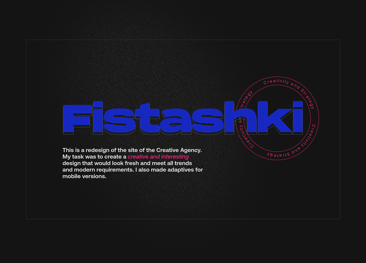 animation  creative agency developer fistashki portfolio redesign UI Web uprock Web studio agency