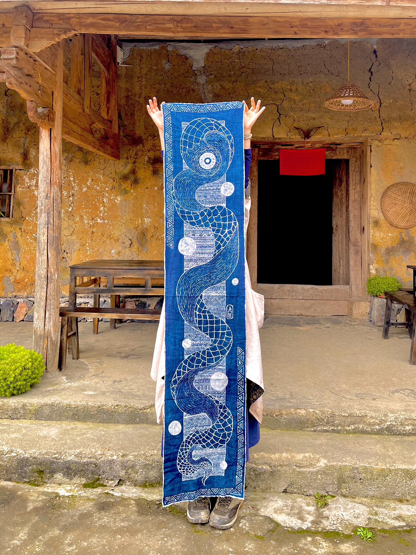indigo dyeing Illustrator Craft artist  craft nature dyeing dyeing artwork indigo dye pattern batik batik drawing