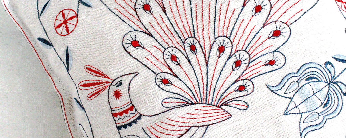Embroidery floral folk ILLUSTRATION  pillow textile ukraine