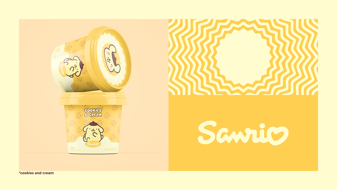 hello kitty Sanrio concept Brand Design marketing   ice cream sorvete Gelato Packaging product design 
