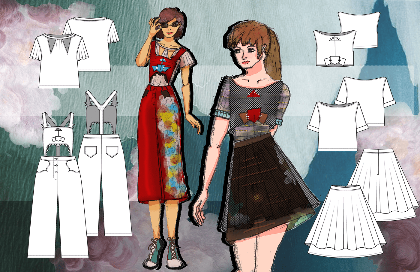 sketchbook fashion flats fashion design Studio Ghibli Fashion  Fashion Rendering CFDAXJEFFERSON2019