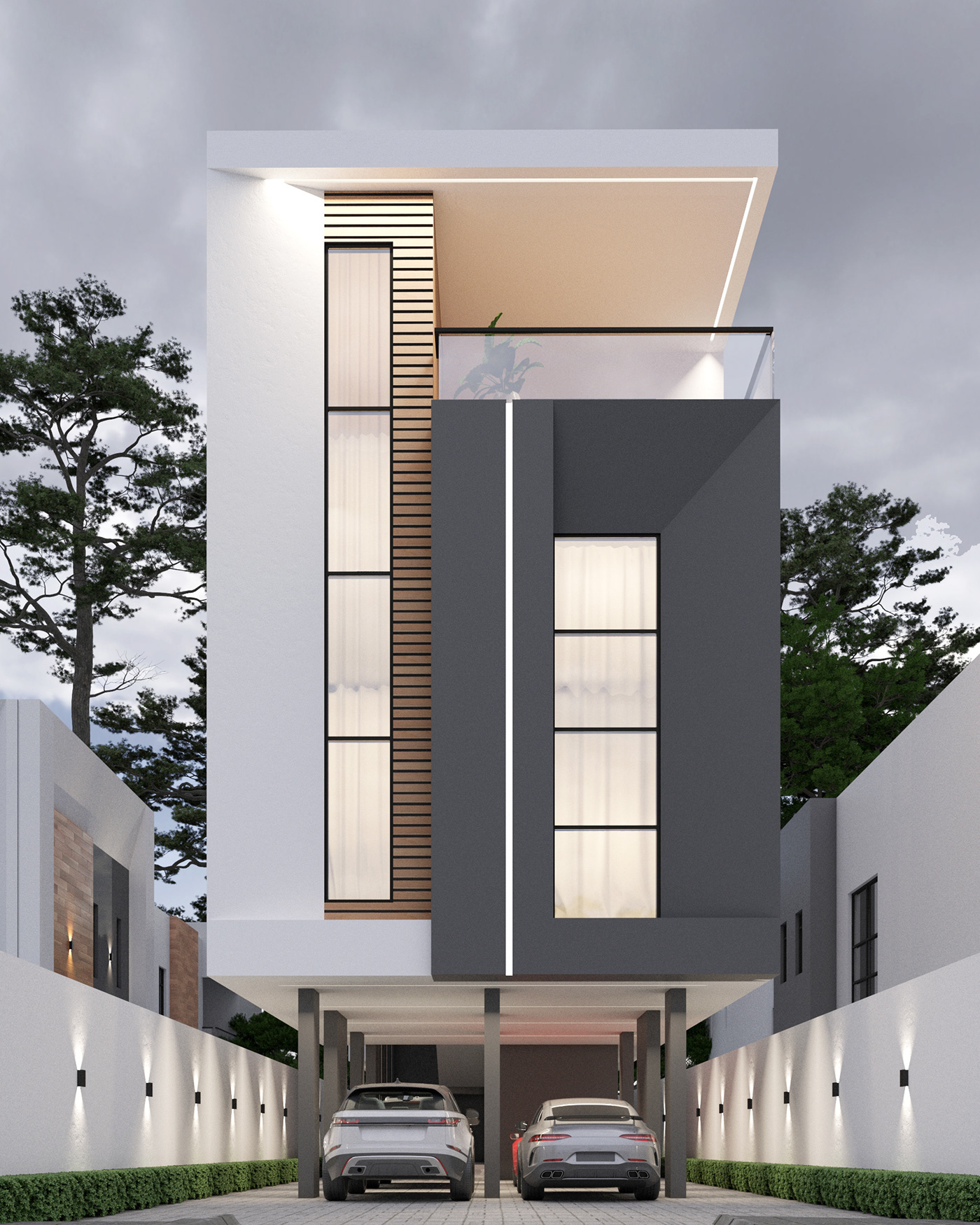 building architecture visualization exterior Render modern 3D interior design  3ds max vray
