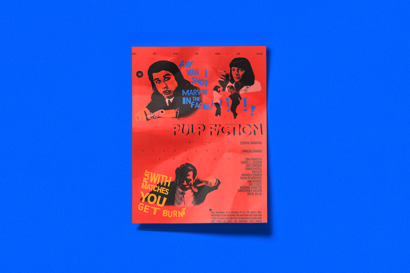 poster Poster Design graphic design  movie movie poster vintage pulp fiction Quentin Tarantino Digital Art  typography  